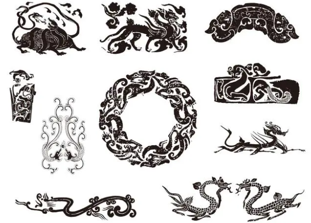 黑河龙纹和凤纹的中式图案
